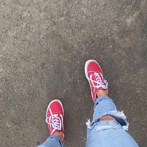Red low vans!